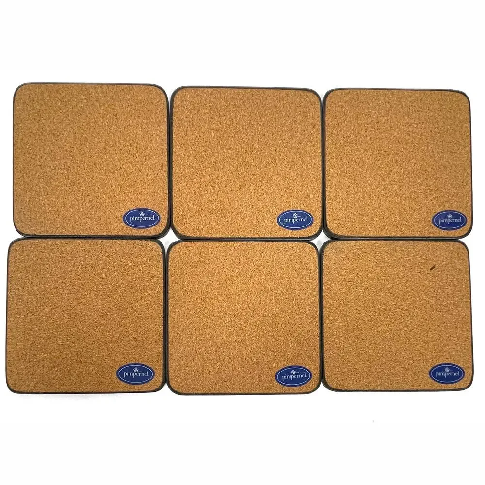 Pimpernel Square Christmas Tree Coasters 6 Cork Backs 4